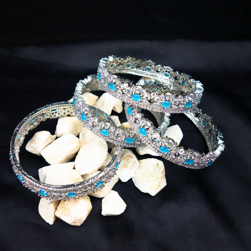 American Diamond Silver Bangles - D89-1